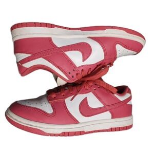 Nike Dunk Low Top Sneakers Women 6 Pink White Upper Leather Round Toe DD1503-111